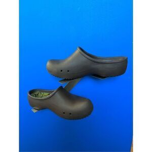 Crocs Womens Mule Clog Shoes Brown Comfort Round Toe Slides Slip Ons Size 10